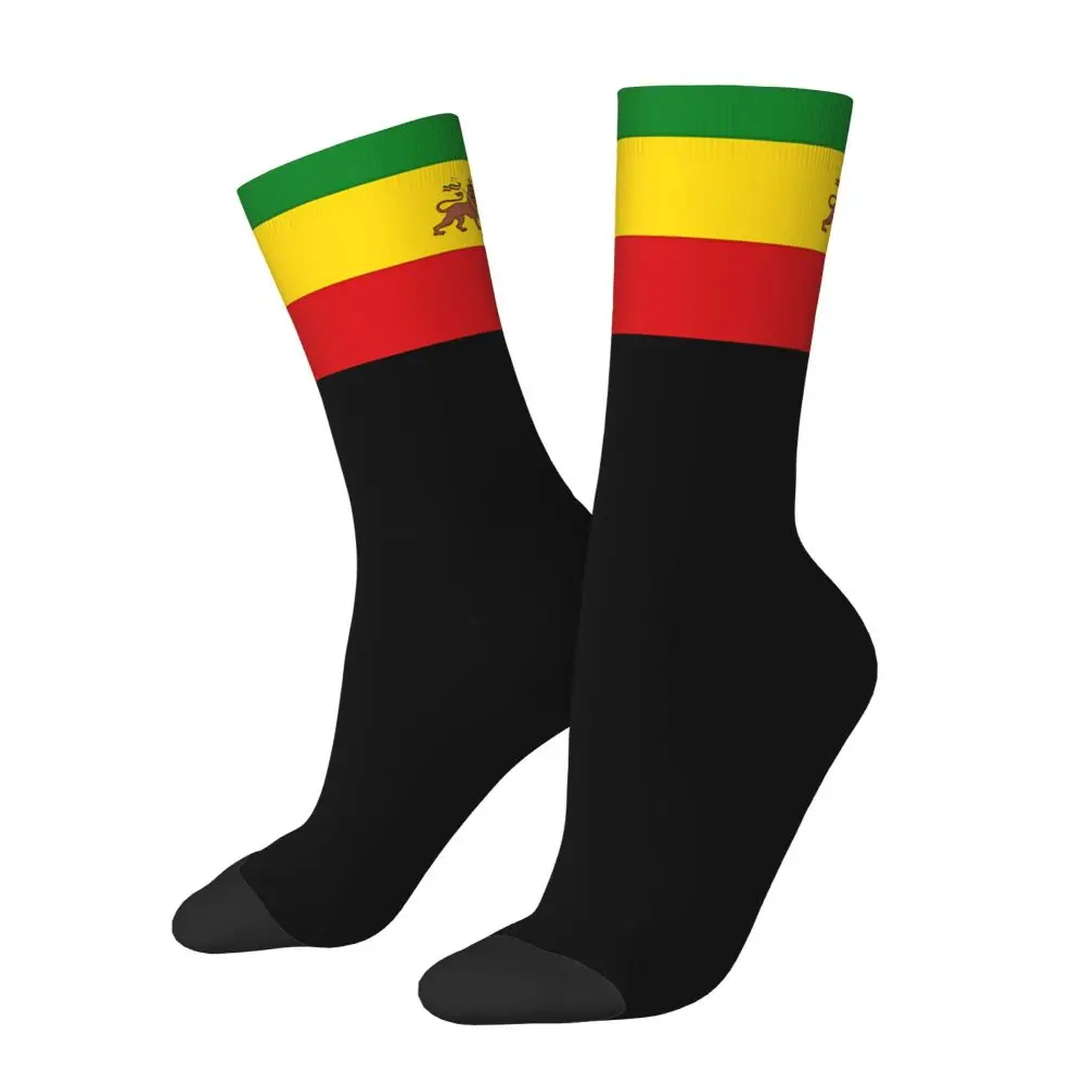 Chaussettes classiques Rasta Lion de Juda Rastafari, chaussettes mi-mollet imprimées en 3D pour garçons et filles