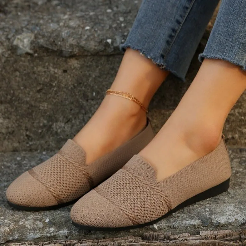 Women Flats Shoes Spring and Autumn Shallow Fashion Loafers Comfortable Breathable Mesh Sneakers Lightweight Shoes for Women