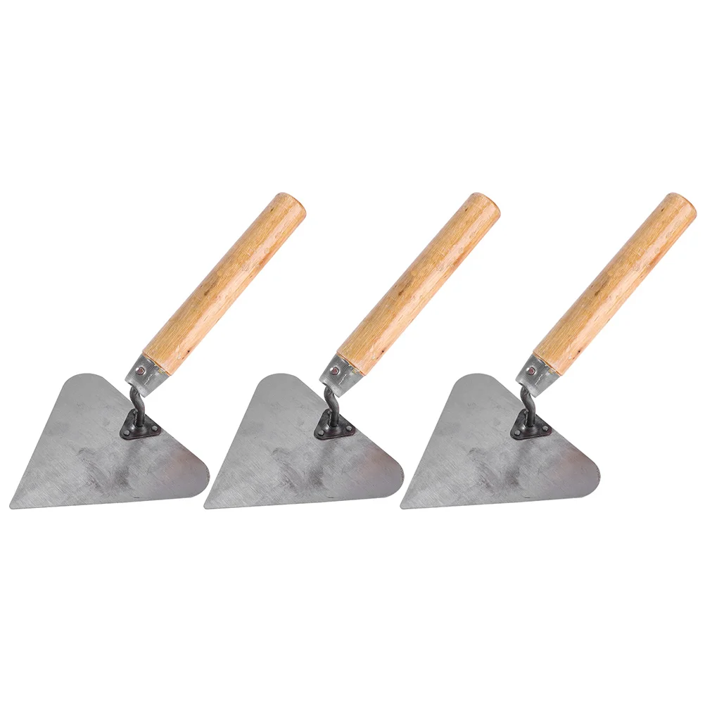 

3 Pcs Bricklaying Knife Hand Trowel Finish Wooden Handle Brickie Plaster Practical Tool