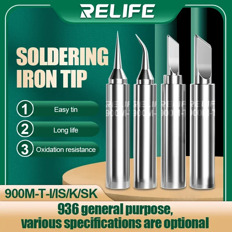 RELIFE 900M-T-I/IS/K/SK universal 936 for most soldering irons such as 236/936/969/937/TS1100 soldering iron tip Repair Tools