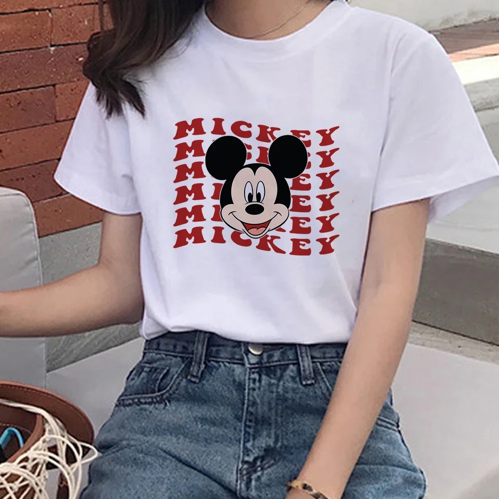 แฟชั่นการ์ตูน Mickey Mouse Donald Duck T เสื้อผู้หญิงฤดูร้อนสบายๆเสื้อสีขาวเสื้อยืดหญิง Harajuku Tshirts