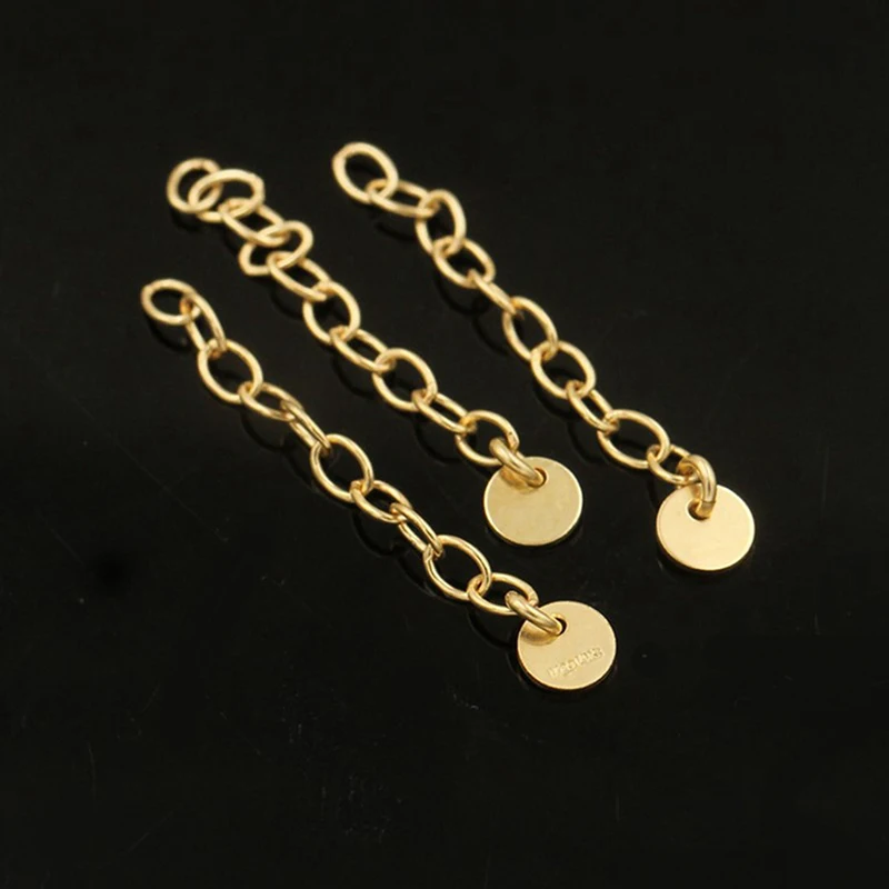 14K Gold Filled Verlängerungskette, Kabel-Verlängerungskette für Armbänder mit rundem Scheibenanhänger, Schmuckherstellungszubehör, Halskettenkette – Detail 15