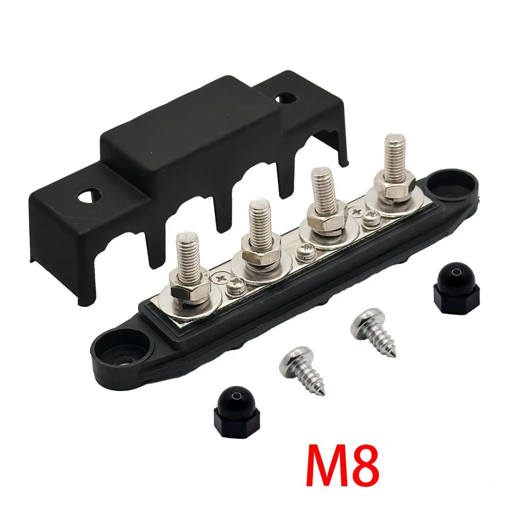 

4 Studs Power Distribution Blocks Insulation Base Wear-Resistant Terminal Screw Bus Bar High Current M8 M10 Screws Terminals