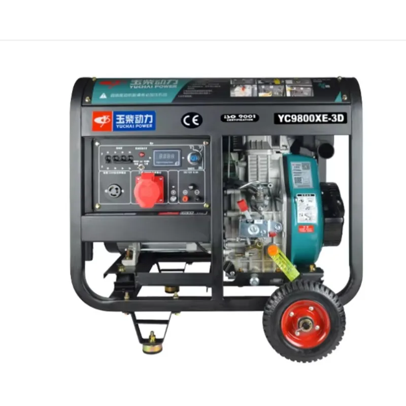 Power 7-8.8KVA Open Type Generator Single/Three Phase 50Hz Portable Backup Power YC9800XE-3D