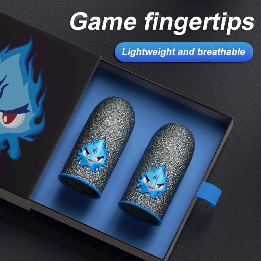 Ultra-thin Gaming Fingertips Cover for PUBG Mobile Games Breathable Ice Silk Luminous E-Sports Thumb Sleeve Cots for Android/iOS