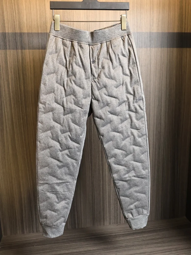 

Men's Faionable down Pants Full-Length Straight-Cut Warmth-Filled Trousers Autumn Winter Polyester Fiber Elastic Fiber
