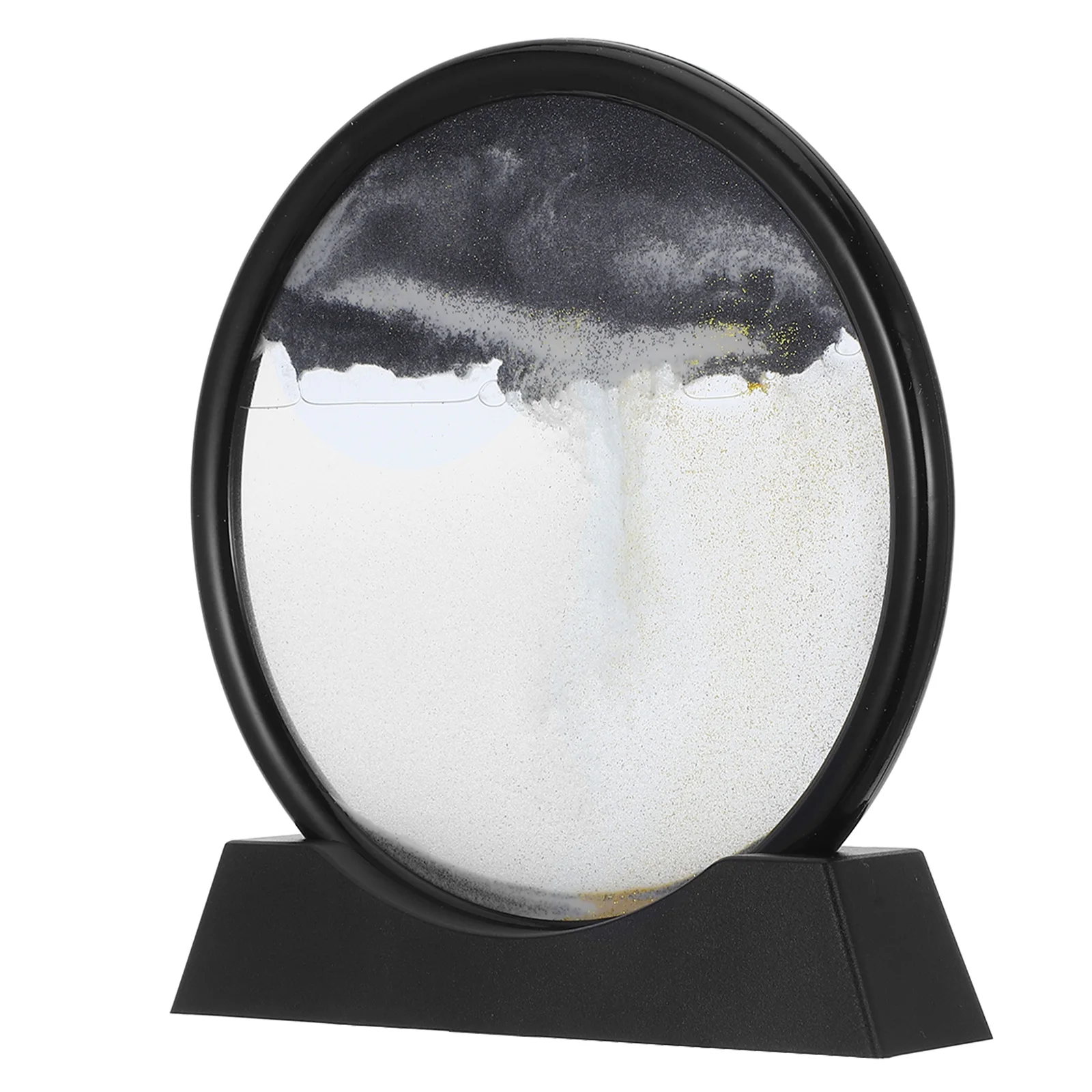 

Quicksand Painting Hourglass Ornaments Moving Decor Black Flowing Office
