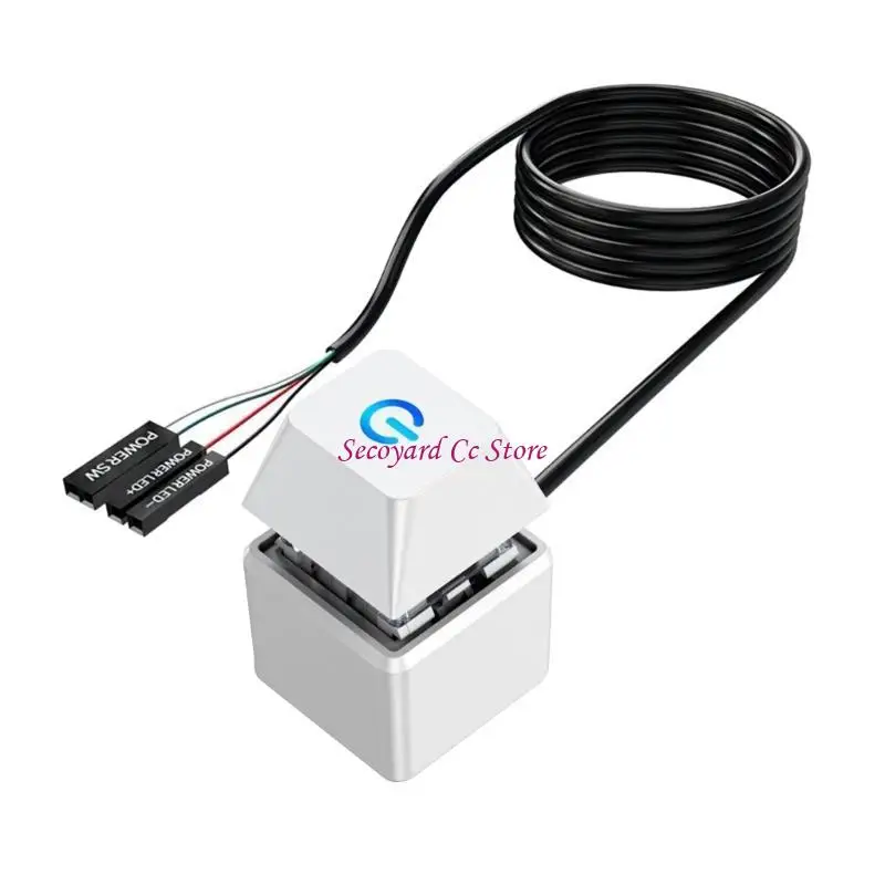 N3UC Desktop Computer Power Switching Extension Cable with LED 5.9FT Remote Start Button for PC Motherboard