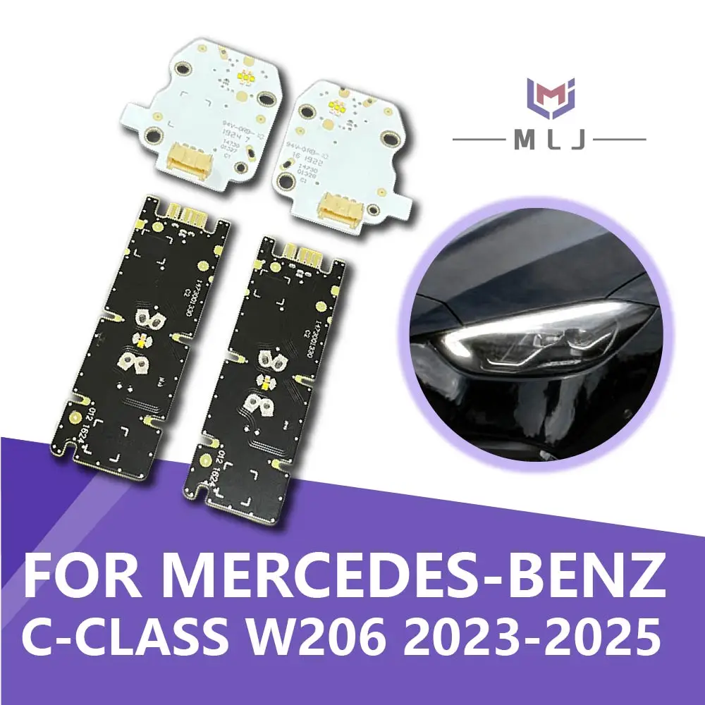 

Для Mercedes-Benz C-Class W206 2023-2025: Светодиодные чипы для фар, модуль дневных ходовых огней (DRL) белого цвета, аксессуары для автомобиля