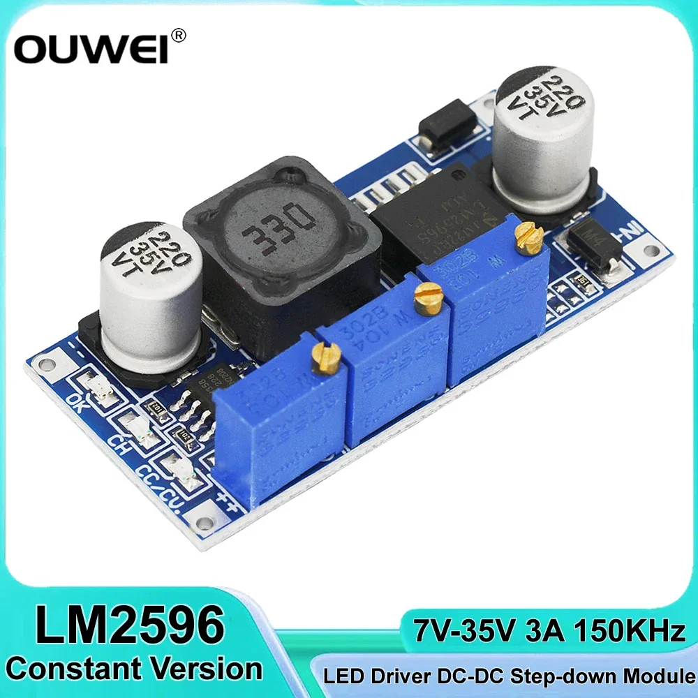 LM2596 LED Driver DC-DC Step-down CC/CV Power Supply Module Battery Charger Adjustable LM2596S Constant Current Constant Voltage