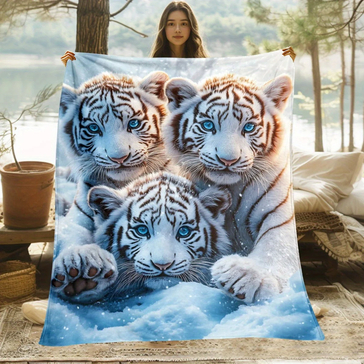 1 coperta da campeggio portatile: leggera, ideale come coperta per divano, adatta per viaggi