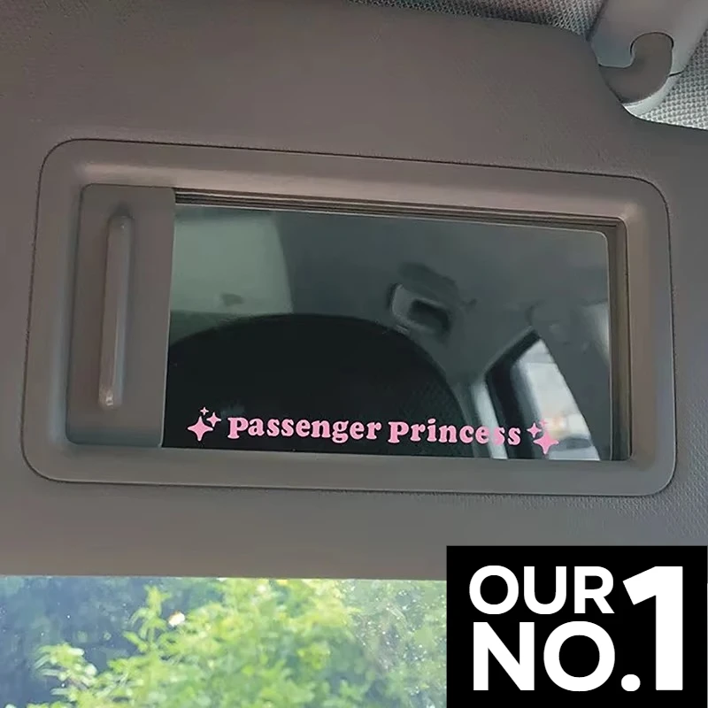 2pcs Mirror Decoration Sticker Passenger Princess Star Mirror Decal Sticker Rearview Mirror Car Vinyl Decoration Funny Car Decal