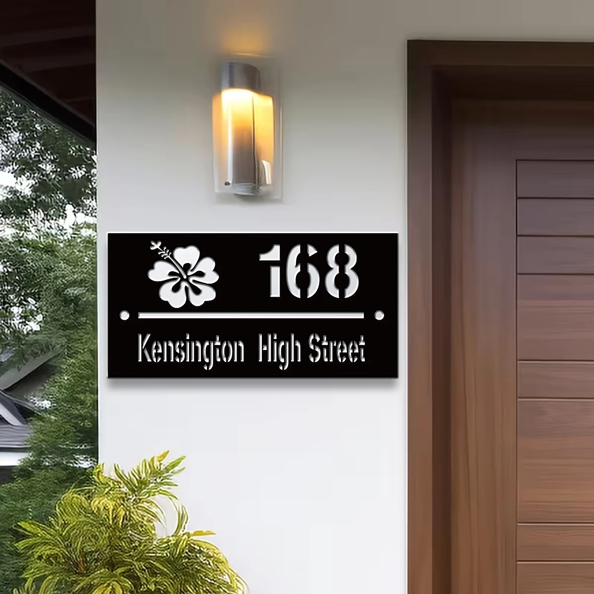 1Pc Custom Creative Flower Number&Text Acrylic House Number Door Street Sign Plaque,Home Room Garden Decor,Birthday Wedding Gift