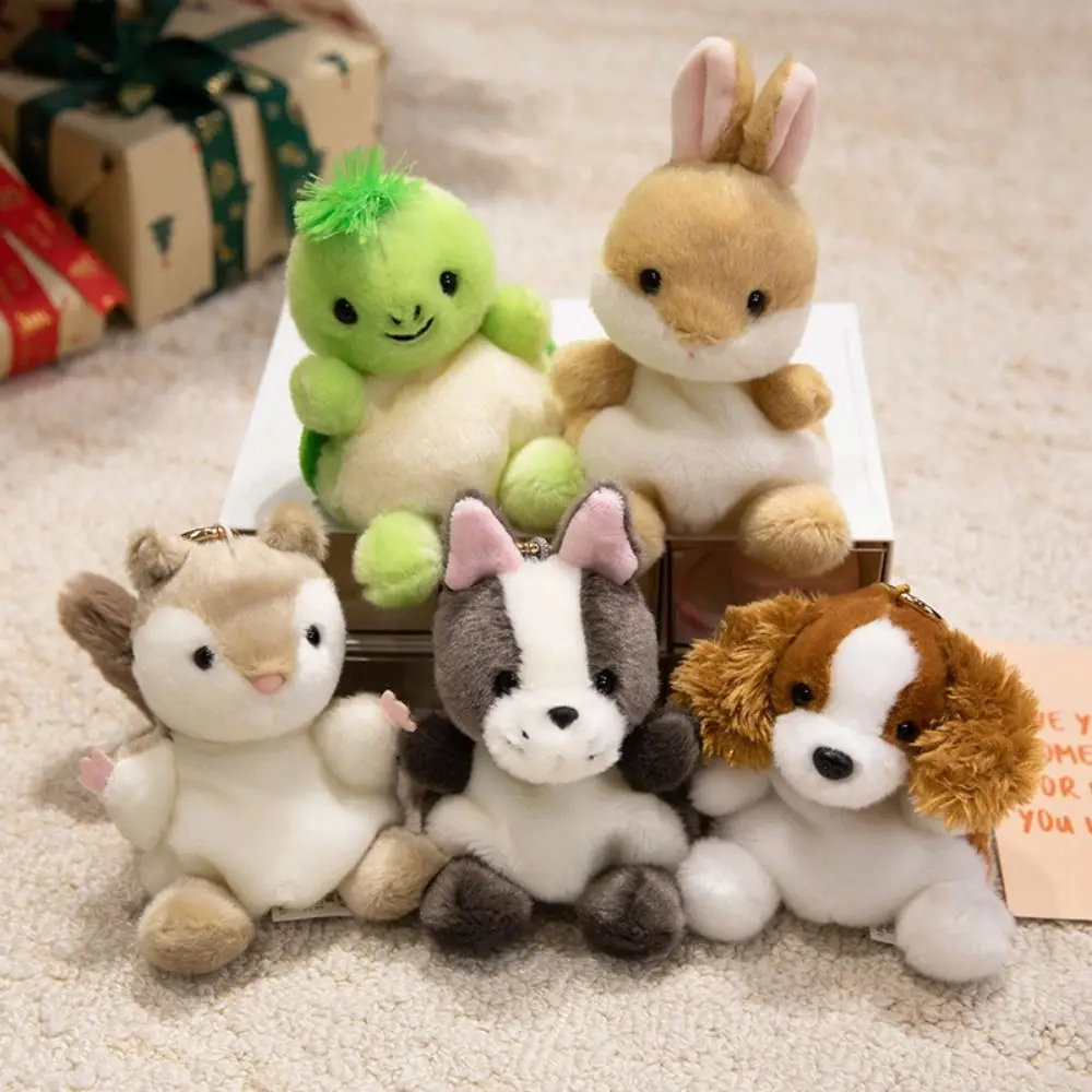 Car Key Pendant Cute Pet Series Mini Panda Keychain Stuffed Animals Bag Pendant Turtle Pendant Otter 13cm Horse Keyring view 3
