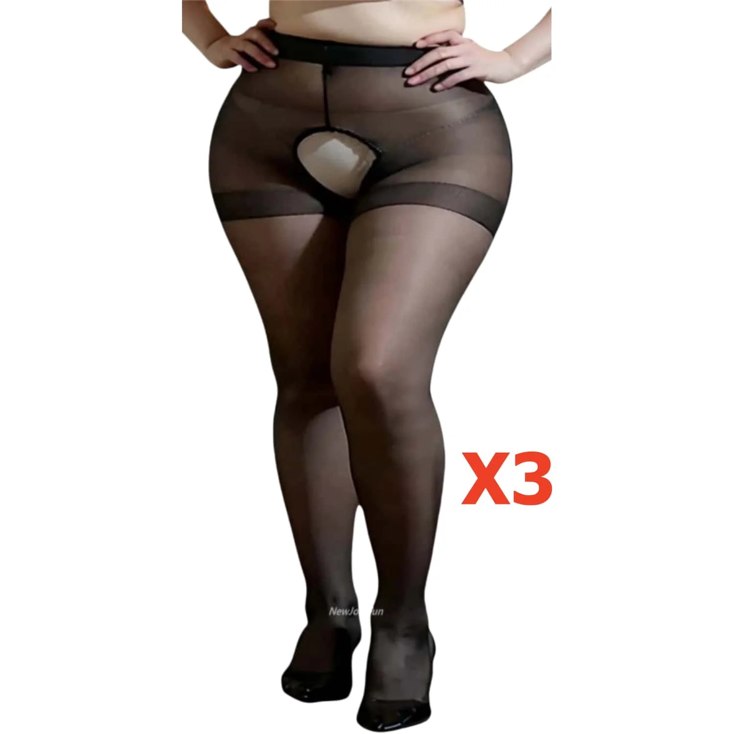 3pcs/set Women's Plus Size Nylon Pantyhose Sexy Sheer Stretchy High Waist Summer Ultra Thin Breathable stockings Tights