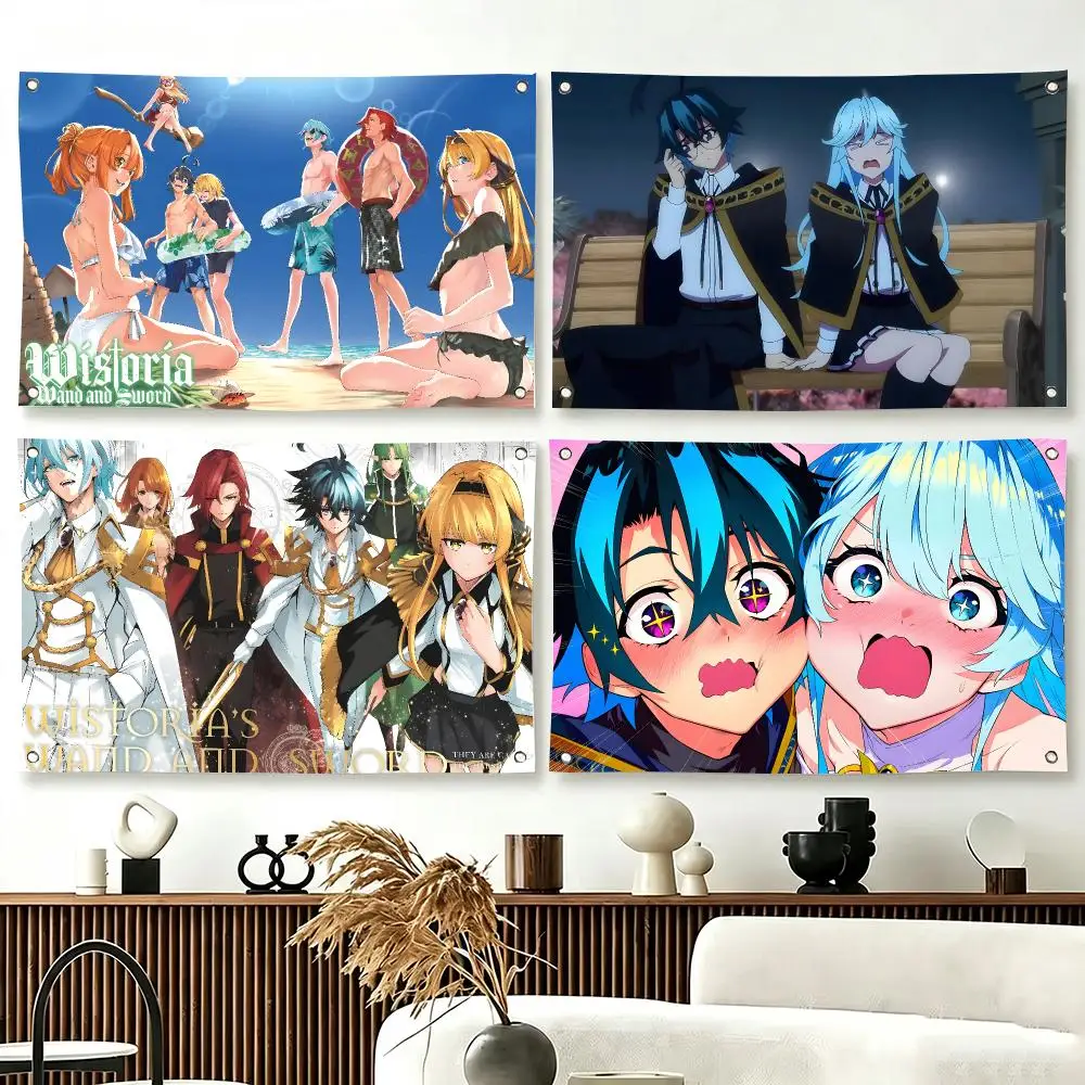 Japanese Anime W-Wistoria Wand and Sword Flags  For Living Room Home Dorm Decor Wall Outdoor Camping Party Banner Gifts