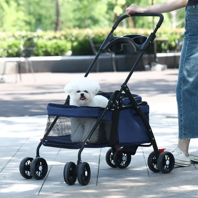 Pet Cart Dog for Outing Small Cart Small and Lightweight Foldable Dog Stroller Pet Carrier