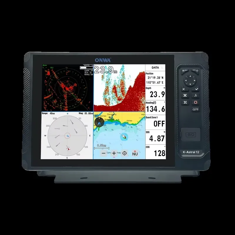 ONWA K-Astral8 12 MFD Chart Plotter GPS Navigation System Touchscreen Keypad Marine Fishfinder Boat Yacht Fishing Equipment