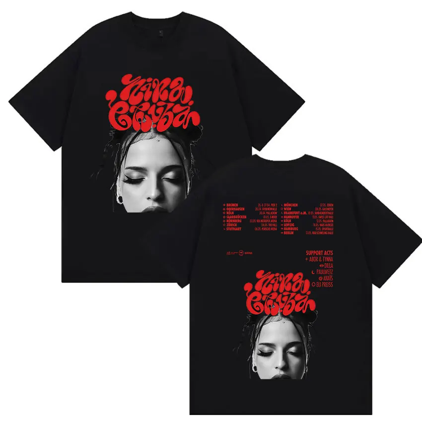 

Rapper Nina Chuba Arena Tour 2025 Merch T Shirt Men Women's Vintage Hip Hop Short Sleeve T-shirts Pure Cotton T-shirt Streetwear