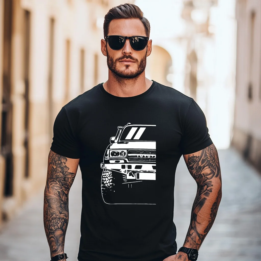 

Новая серия Landcruiser-80 — классическая футболка с рисунком автомобиля, футболки по индивидуальному заказу, одежда в стиле аниме, простые черные футболки, мужская одежда, футболка