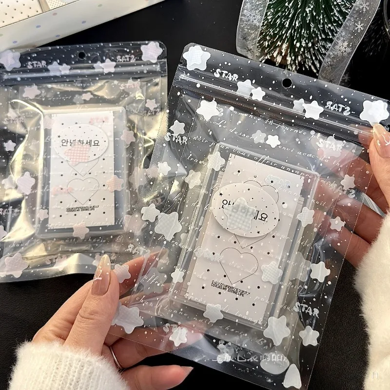 10 Stück wiederverschließbare Beutel mit Sternenmuster, Verpackungsbeutel mit großem Fassungsvermögen für Fotokarten, Bastel- und Geschenkverpackungen