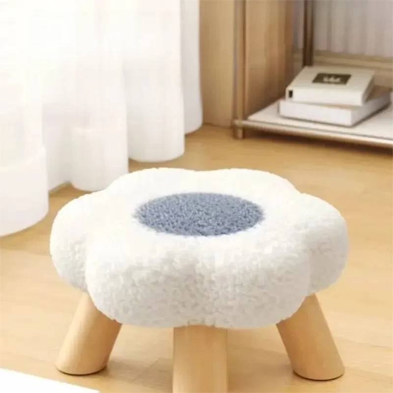 Cute Cloud Flower Stool - Internet Celebrity Home Decor Living Room Girls Bedroom Low Shoe Changing Stool