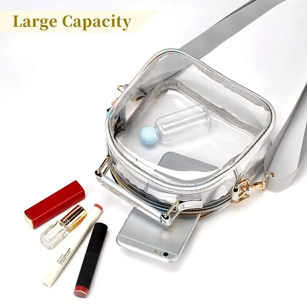 Transparent TPU Ladies Small Handbags Stadium Approved Women Clear Bag Fashion Waterproof Casual Simple Crossbody Shoulder Bags