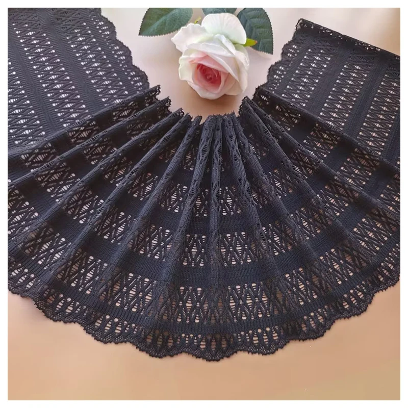 Black Elastic Lace Trims 5 Meters Stretch Lace Fabric Ribbon Bra Underwear Dress Clothing Sewing Material 9.84