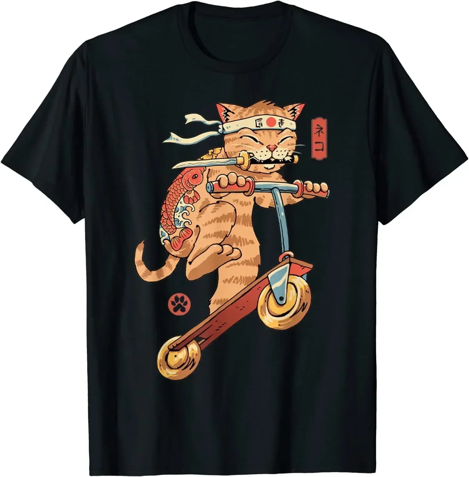 Maneki Neko Japanese Lucky Cat Kawaii o-collo T-Shirt in cotone da uomo Casual manica corta Tees top Harajuku Streetwear