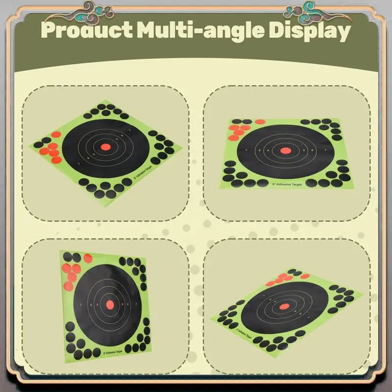 

Durable 50Pcs/Set Hunting Targets 8X8 Inch Self Adhesive Paper Reactive Splatter Targets Stickers