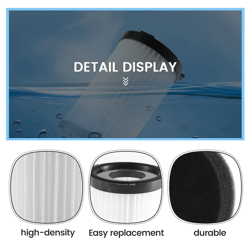 

HLES 3 шт. Hepa-фильтр для MooSoo D600 D601 Cecotec Thunderbrush 520, проводной фильтр для пылесоса, элементы Hepa