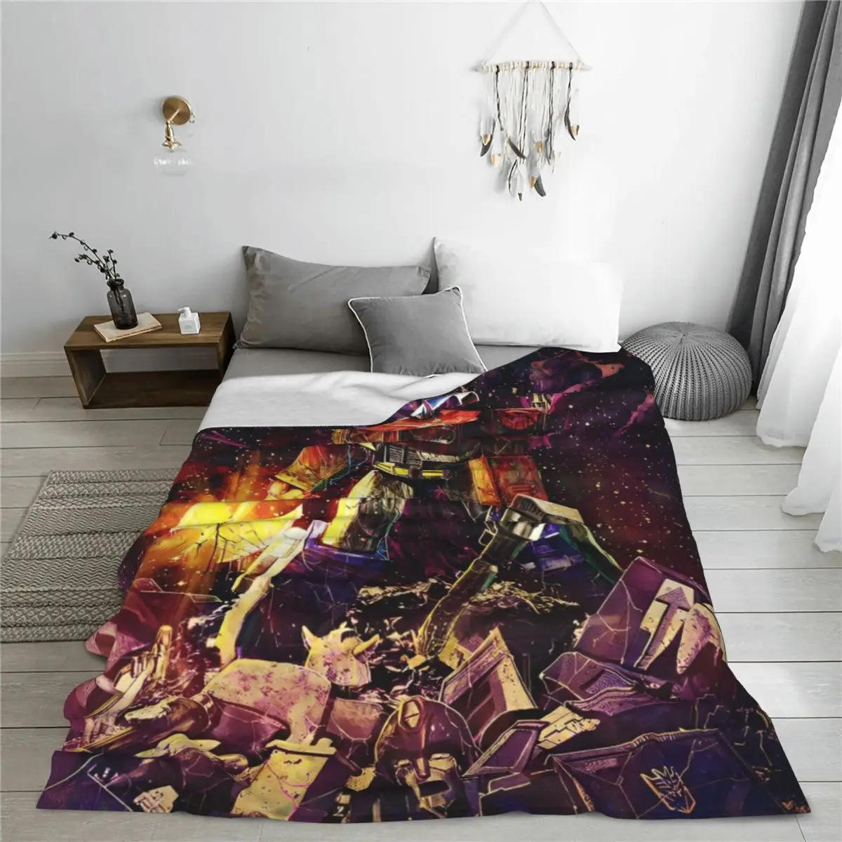 Cartoon Transformers Autobots Knitted Blanket Robot Anime Movie Fleece Throw Blanket Bedding Couch Portable Soft Warm Bedspreads