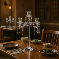Crystal Glass Candlestick, Wedding Candlestick, Dining Table, Model Room Decoration, Household
