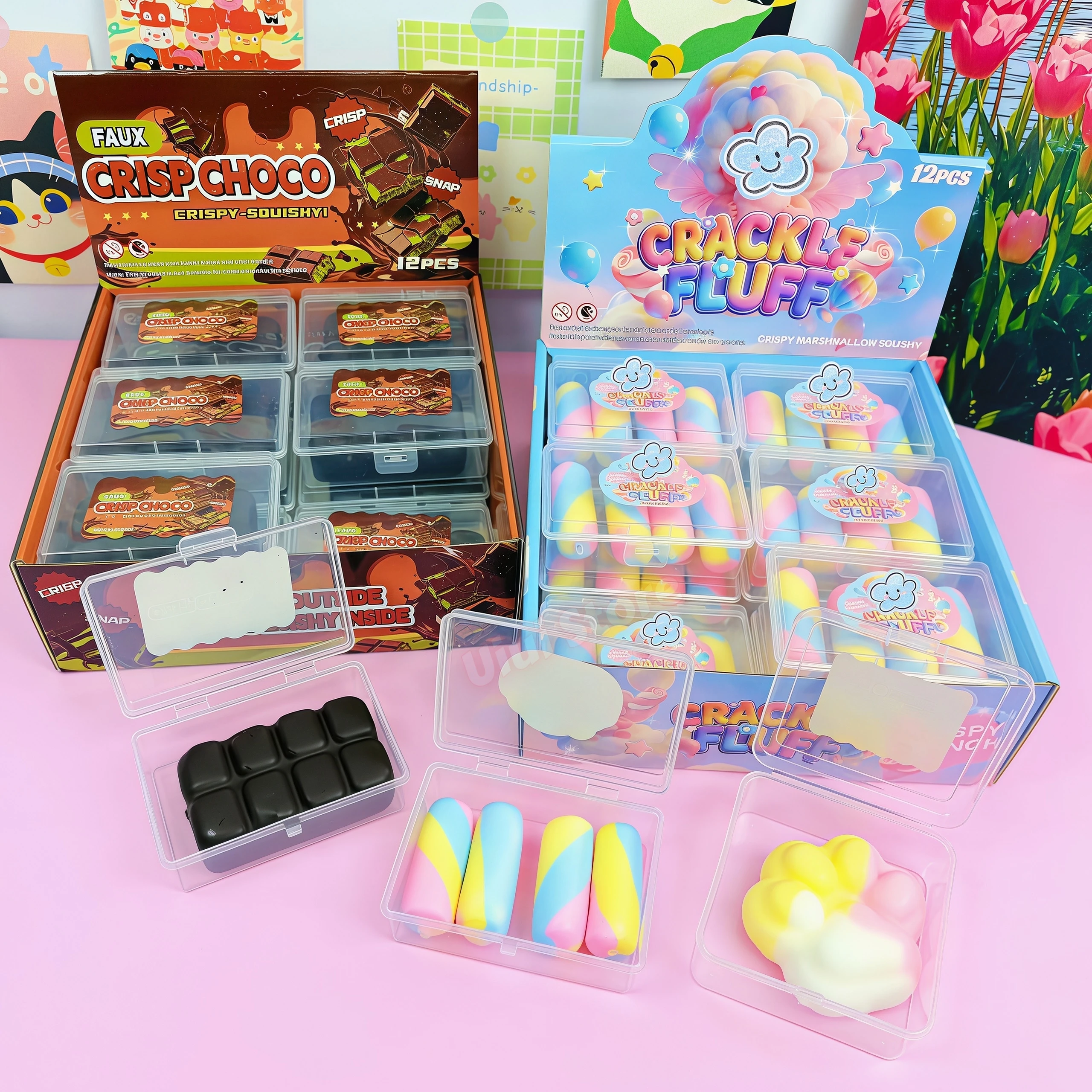 Knuspriger Schokoladen-Wachs-Donut mit Knackgeräusch, Handgemachtes Kunsthandwerk, Knuspriges Gefühl, Schneeball-Knack-Spielzeug, Quetschbares Fidget-Tool – Detail 21