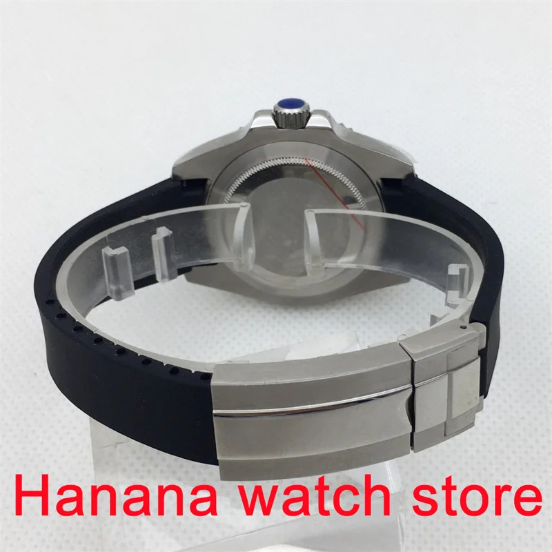 Orologio subacqueo da uomo 40mm movimento nh35 lunetta in ceramica quadrante verde con motivo poker cinturino in caucciù luminoso verde vetro zaffiro