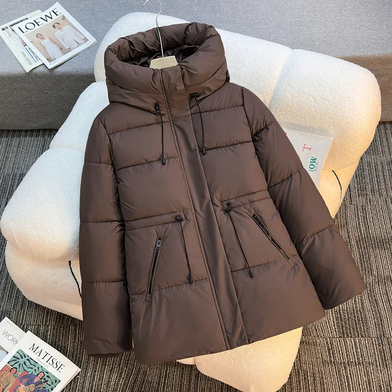 Women Thick Parkas Solid Hoodies Zipper Jackets Straight Long Sleeve Spliced Casual Coats Warm Pocket Hooded Jacket Winter 2026