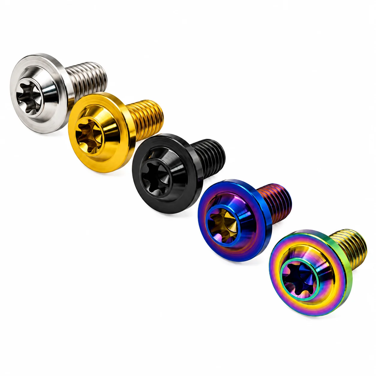 Titanium Torx Flange Bolts M4 M6 M8 TC4 Motorcycle Fairing Screws Burn Blue Colorful CNC Titanium Bolt