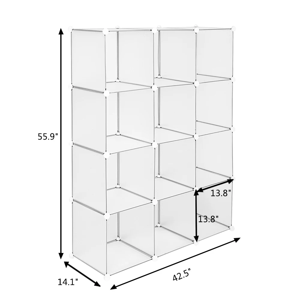 

Cube Storage 12-Cube Book Shelf Storage Shelves Closet Organizer Shelf Cubes Organizer Bookcase