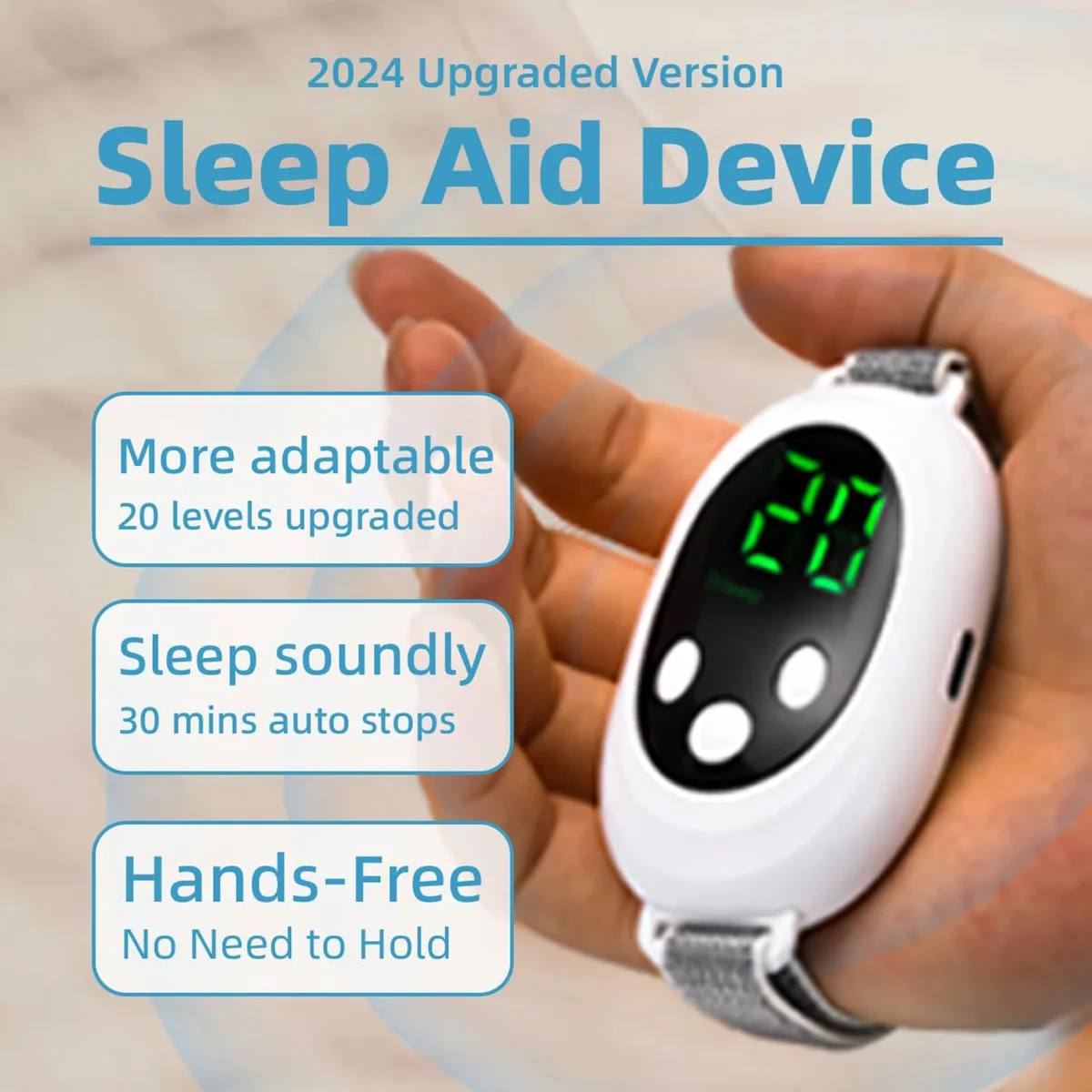 Palm Pulse Massager Handheld EMS Sleep Aid Device Microcurrent Intelligent Sleep Device For Mental Pressure Relief Anxiety Relax
