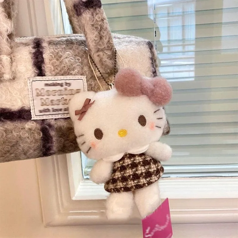 

Милый мультфильм Kawaii Cross Dressing латте очки Hello Kitty плюшевая кукла брелок сумка кулон игрушка в подарок