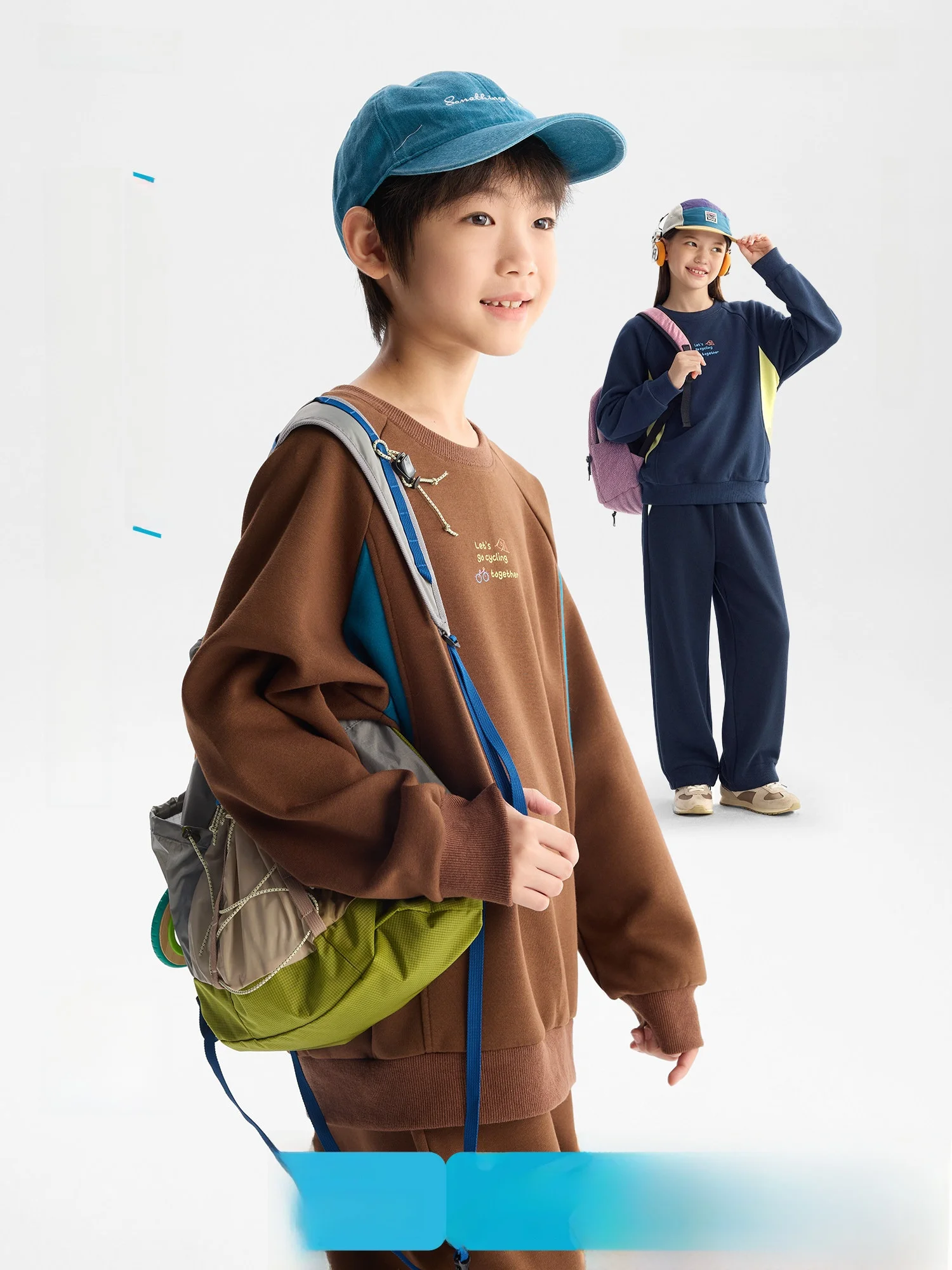Purrfect Diary School Uniform Set Children's round Neck Sweatshirt Casual Two-Piece Set for Boys And Girls Autumn Collection
