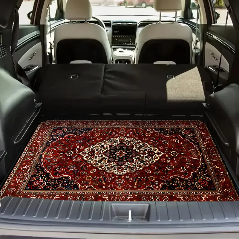

Moroccan Vintage Universal Car Trunk Mat- Durable Stylish Protection, Four-Seasons Compatible Auto Accessory to Enhance Interior