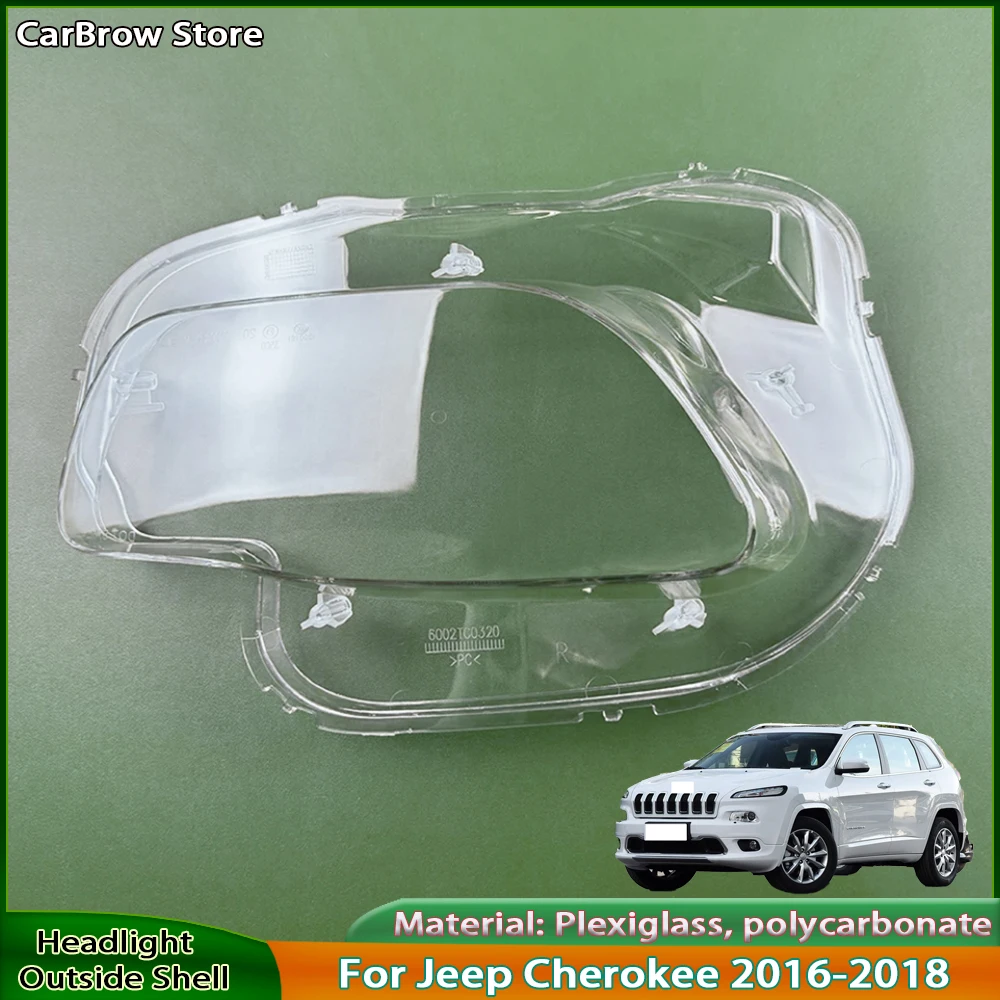 

For Jeep Cherokee 2016 2017 2018 Car Accessories Headlight Cover Headlamp Shell Transparent Lampshade Case Lens Plexiglass
