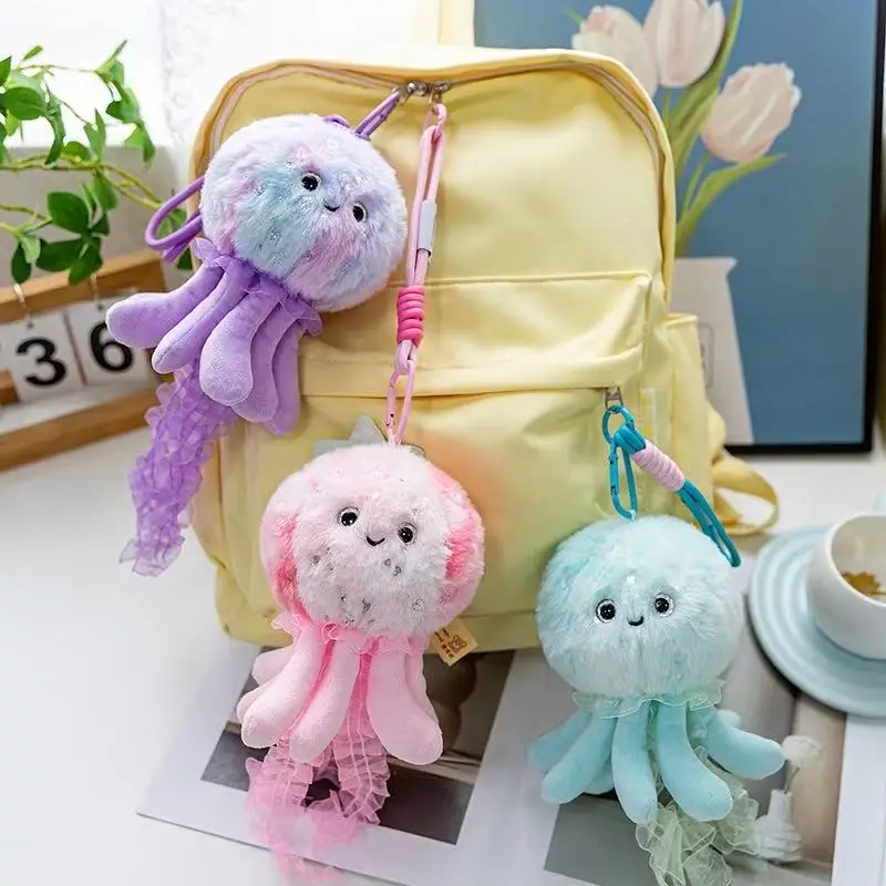 21 centimètres simulation nouveau méduse sac à dos pendentif en peluche jouet dessin animé mignon cadeau pour petite amie poupée amusante