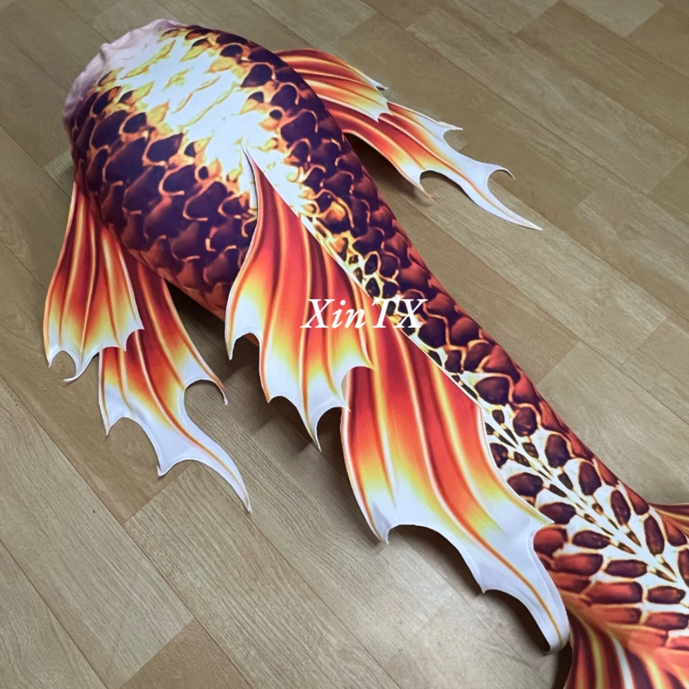 Adult Woman Mermaid Tail Swimsuit Swimwear Stereoscopic Thickened Fabric HD Print Aquarium Performance Cosplay Original Design