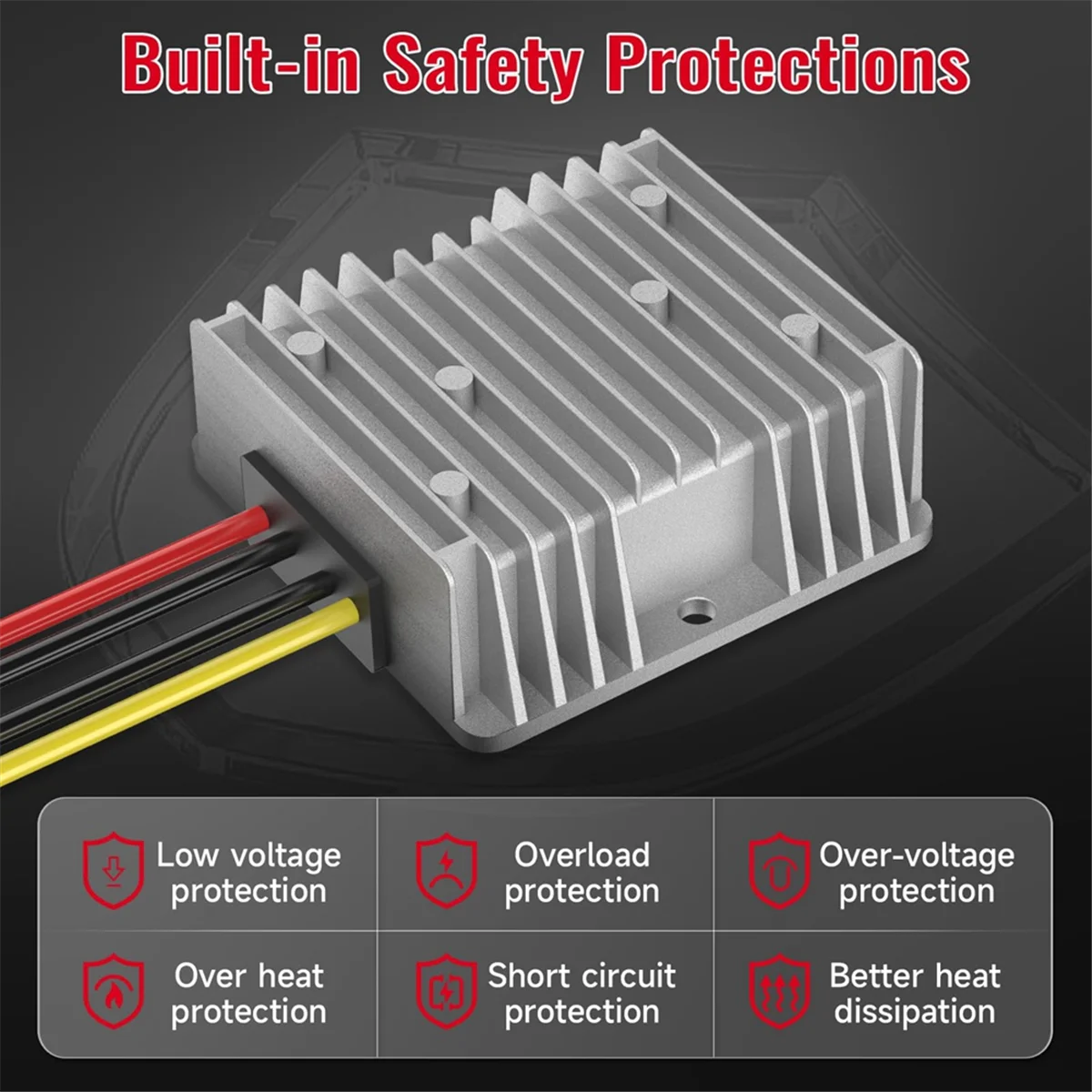 18V to 12V Step Down Converter for Milwaukee M18 Power Wheels Battery Adapter, DC 12V 20A 240W Buck Converter Regulator