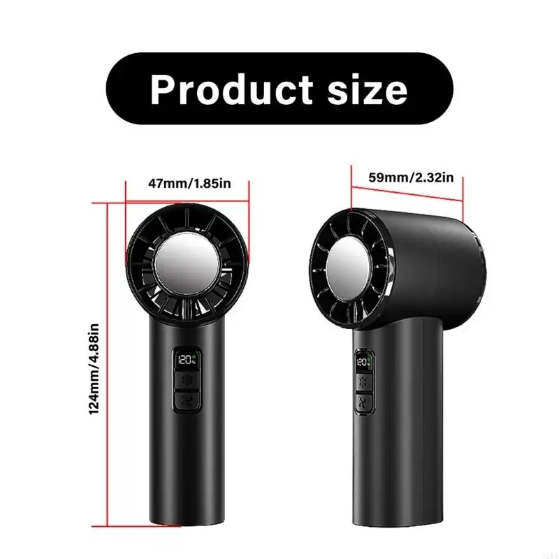 2025 شاشة رقمية USB جديدة قابلة لإعادة شحنها مروحة كهربائية محمولة مع مروحة تبريد محمولة للسرعة القابلة للتعديل للمكتب أو