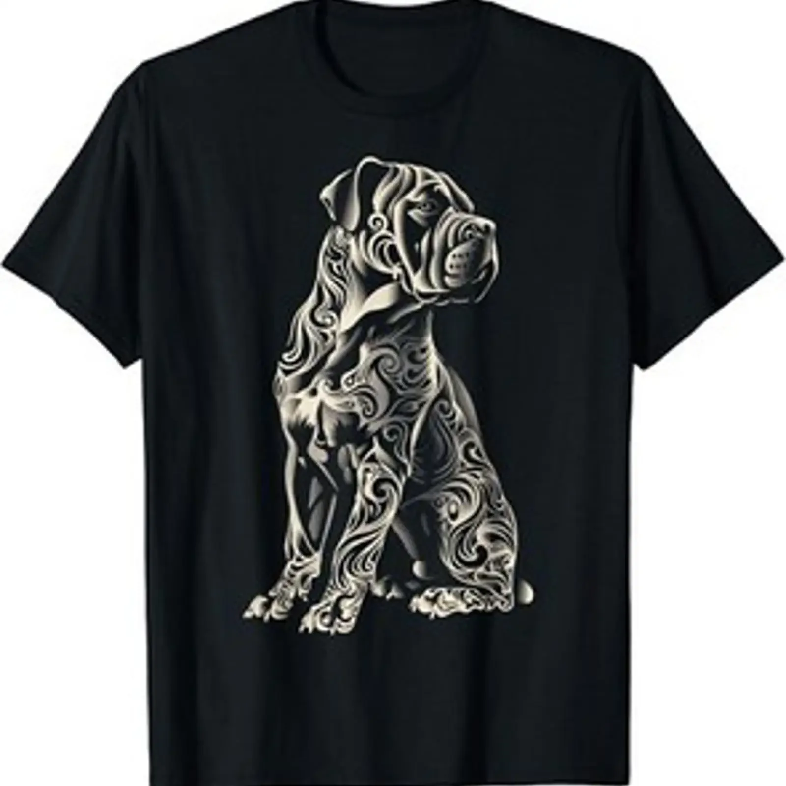 Camiseta Cane Corso Perro Tribal Vintage Retro Gráfico Lavada Versátil Ligeiramente Estilosa Casual Confortável