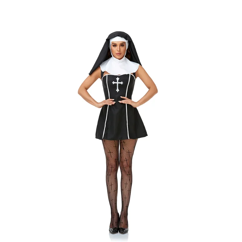 

Sexy Nun Costume Adult Women Role Play Game Cosplay Fancy Party Dress Up Uniform