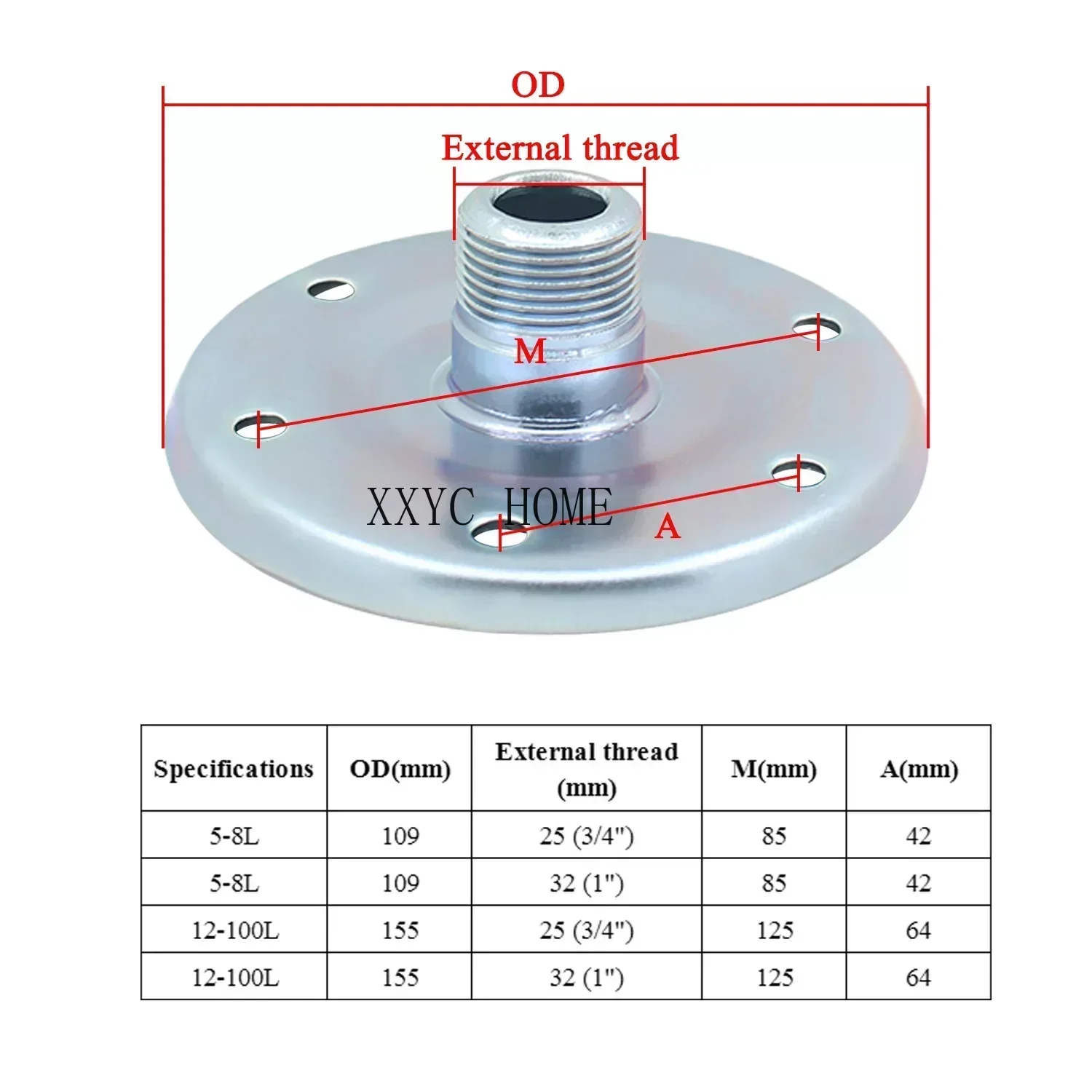 1PC for Galvanized iron Pressure Tank Flange DN20 DN25 expansion tank flange for Pressure Vessel Expansion Tank interface parts